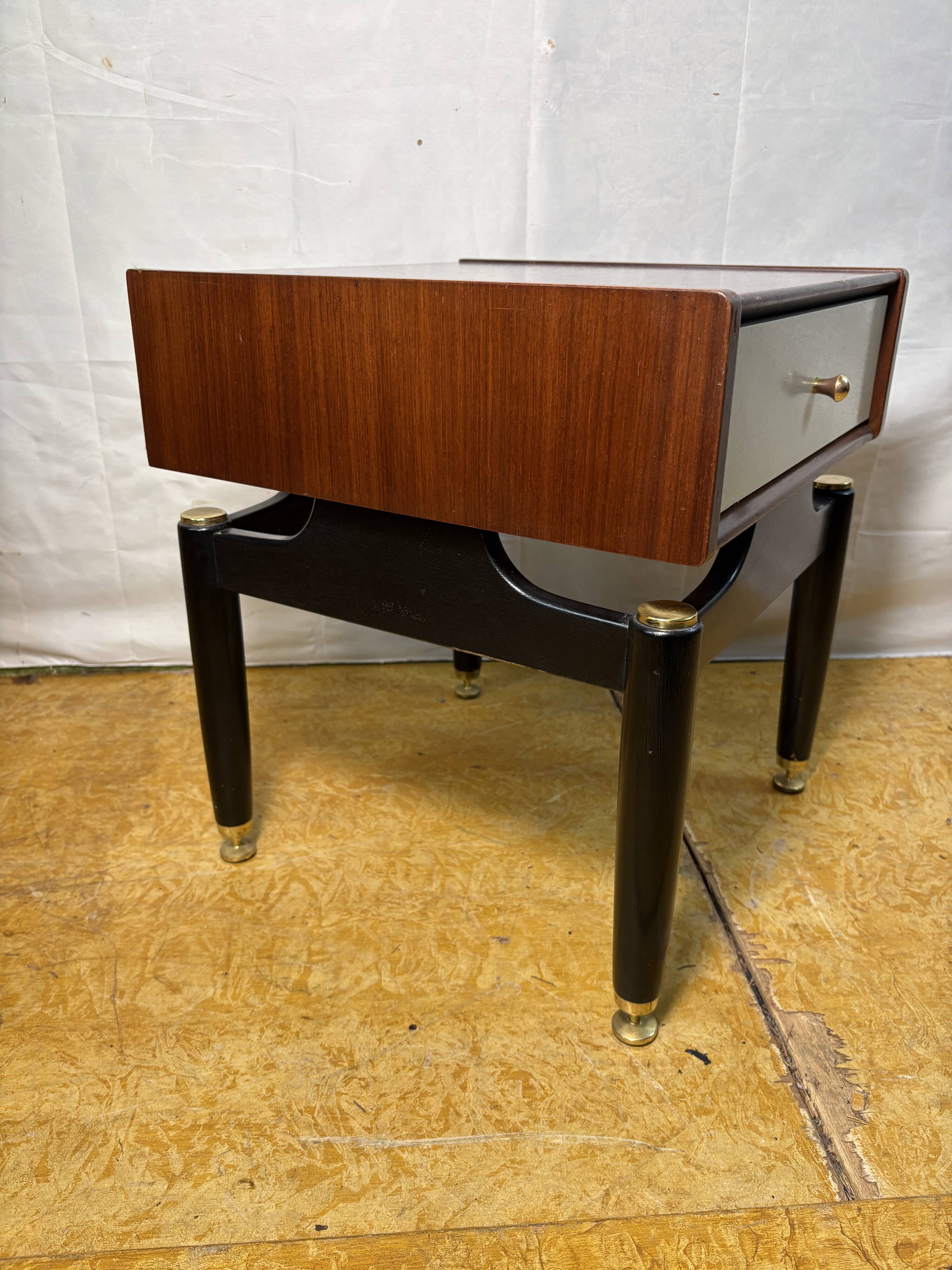 Mid-Century Retro Vintage Teak Side Table by G Plan Librenza “White China"