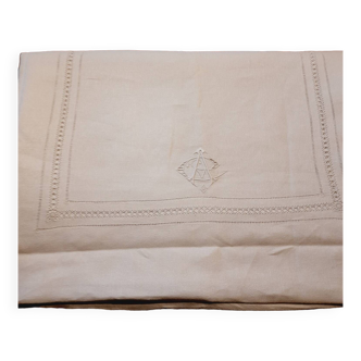 Nappe début xxe monogramme AC gde taille