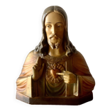 Old Sacred Heart of Jesus bust in plaster