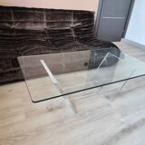 Vintage David LANGE glass & altuglas coffee table circa 1970