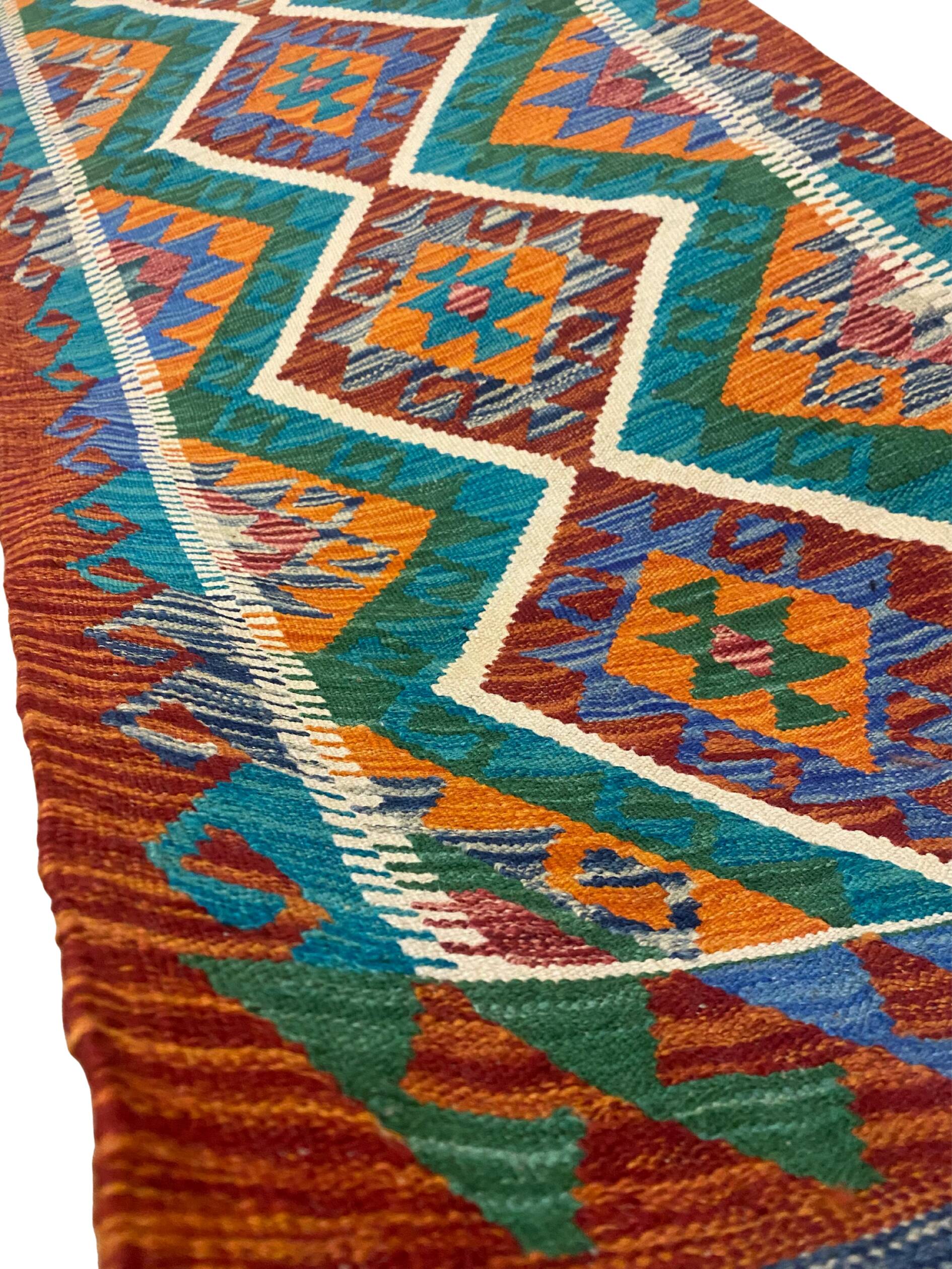 Tapis Kilim Traditionnel d’Afghanistan – Laine 100 % – Fait Main