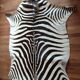 Zebra skin rug