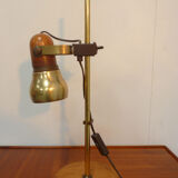 Lampe de table en laiton et bois années 70