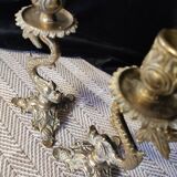 Zoomorphic bronze candle holder