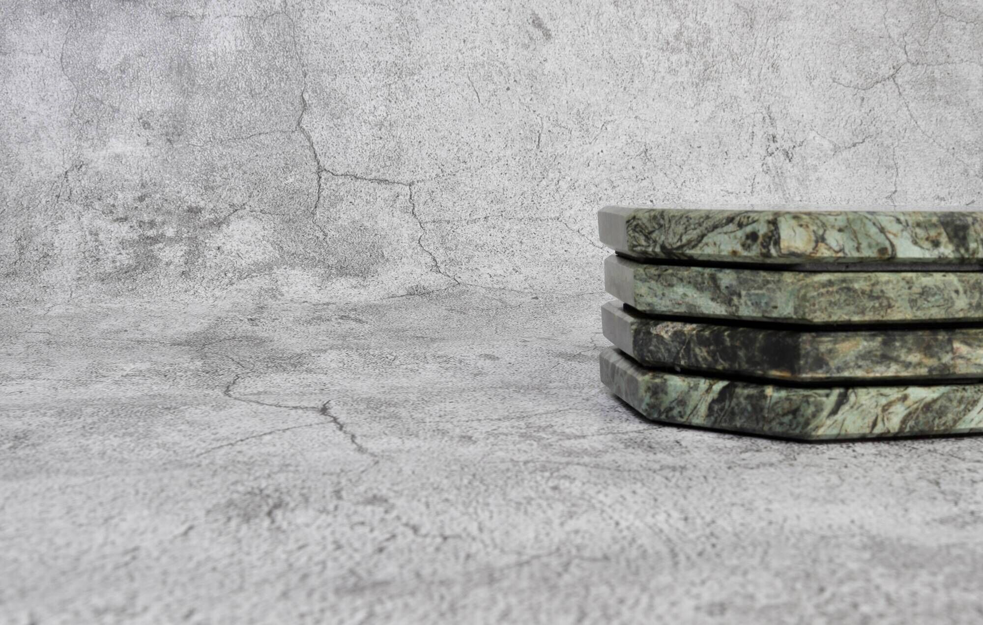 Angelo – Indian Green Octagonal Natural Marble Coasters - set of 4