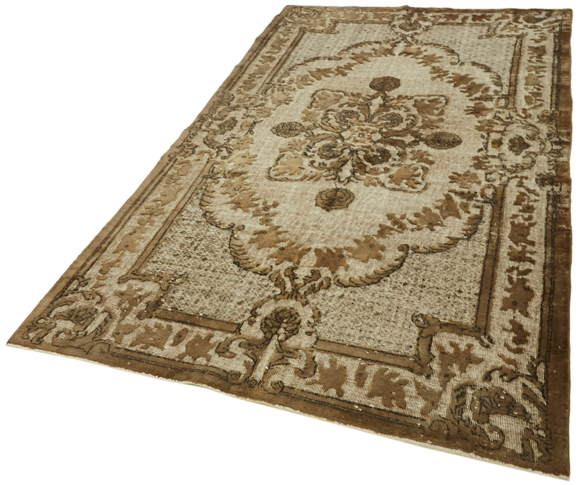 Hand-knotted vintage oriental 1980s 174 x 292 cm brown rug