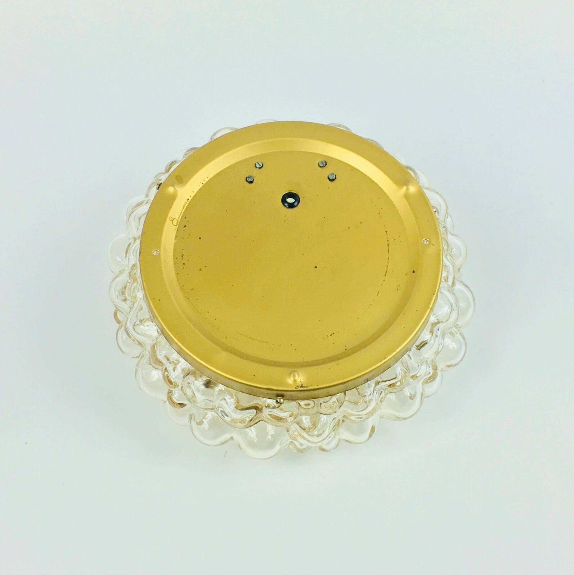 Large Mid-Century Amber Bubble Glass Ceiling Light by Helena Tynell, 1960s