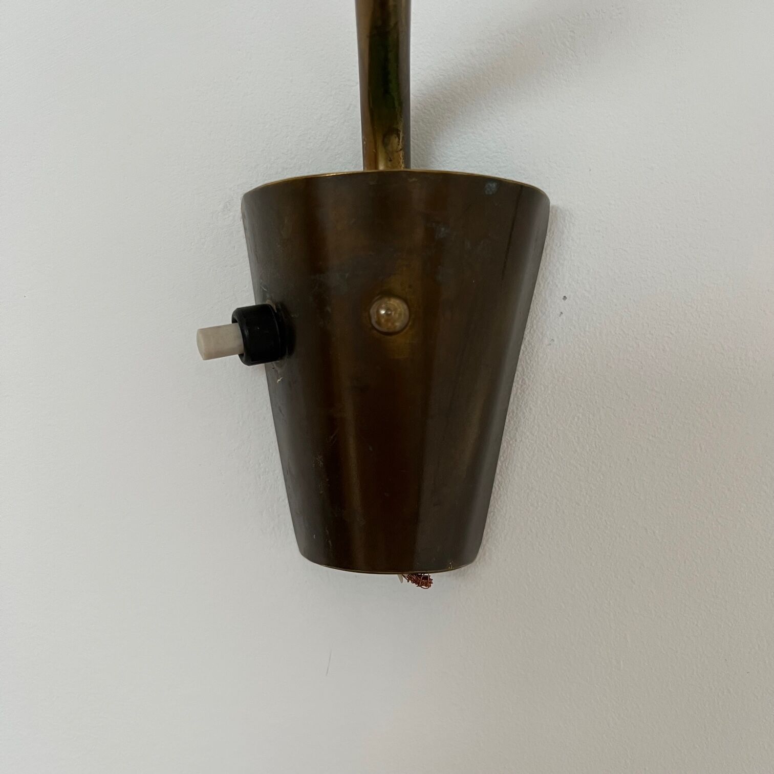 Pair of Brass and Opaline Glass Mid-Century Swedish Wall Lights