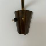 Pair of Brass and Opaline Glass Mid-Century Swedish Wall Lights
