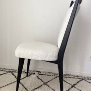 Fully restored vintage chair in boucle fabric.