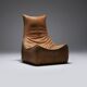 Stunning lounge chair The Rock in brown leather by Gerard Van Den Berg - Montis