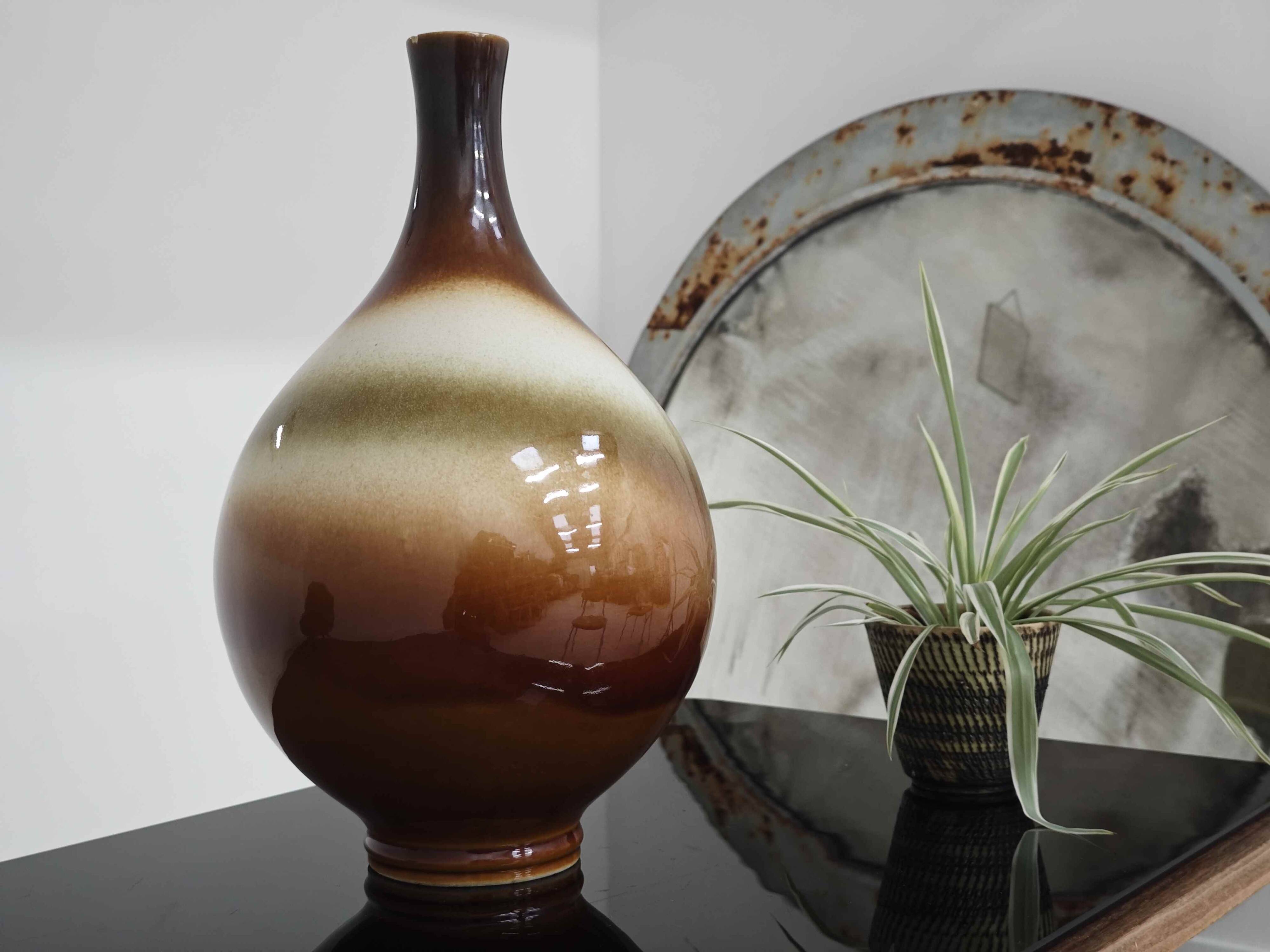 Large brown ceramic vase Ditmar Urbach 1970