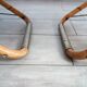 Pair of folding bamboo and brass deck chairs, Italy, 1960s.