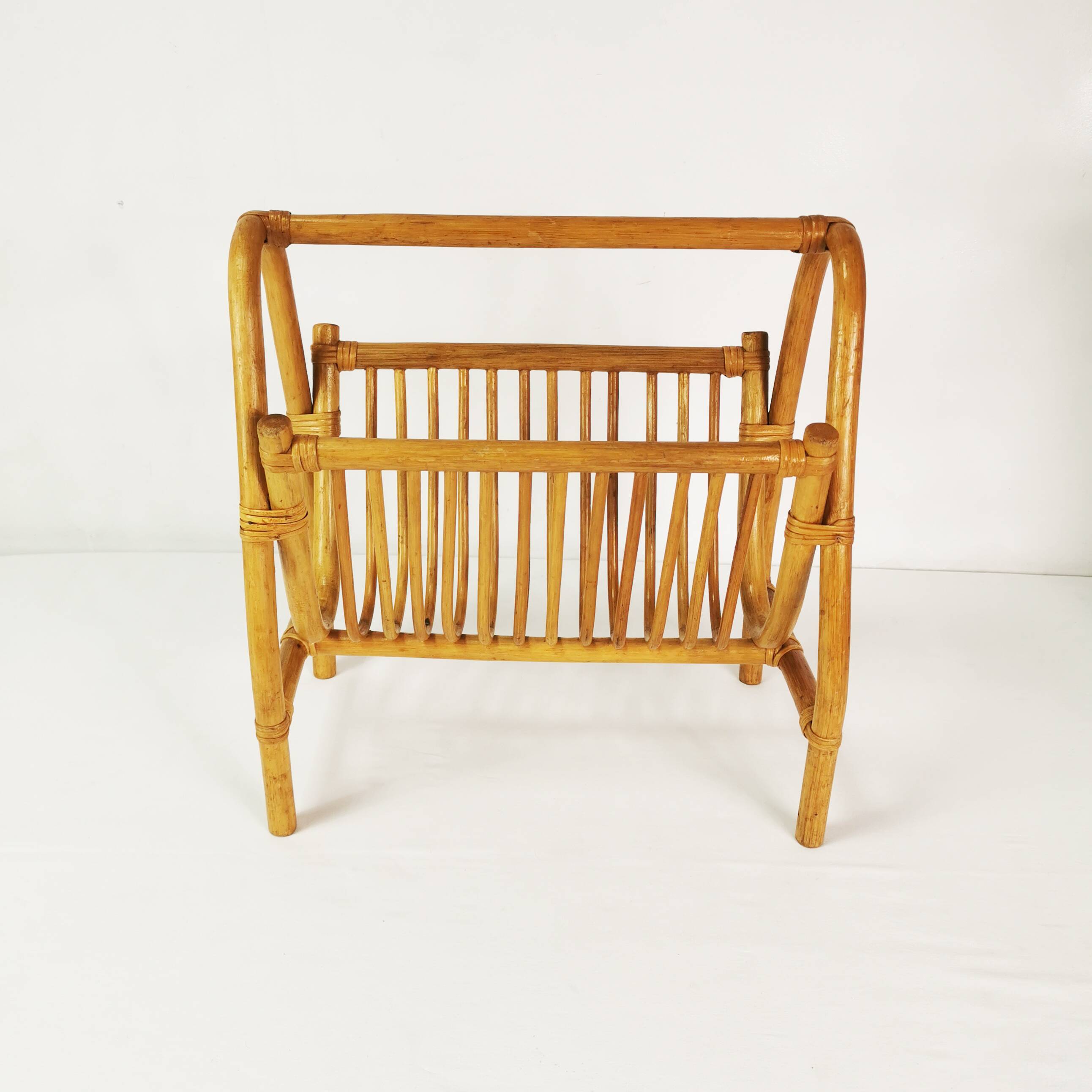 Mid Century Bamboo Newspaper Holder, Germany, 1960s