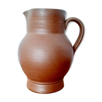 Old glazed stoneware pitcher, France, vintage