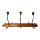 Coat rack bistro 3 hooks metal and wood 30s 40