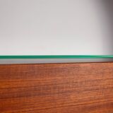 Domus wall console with lighting and glass