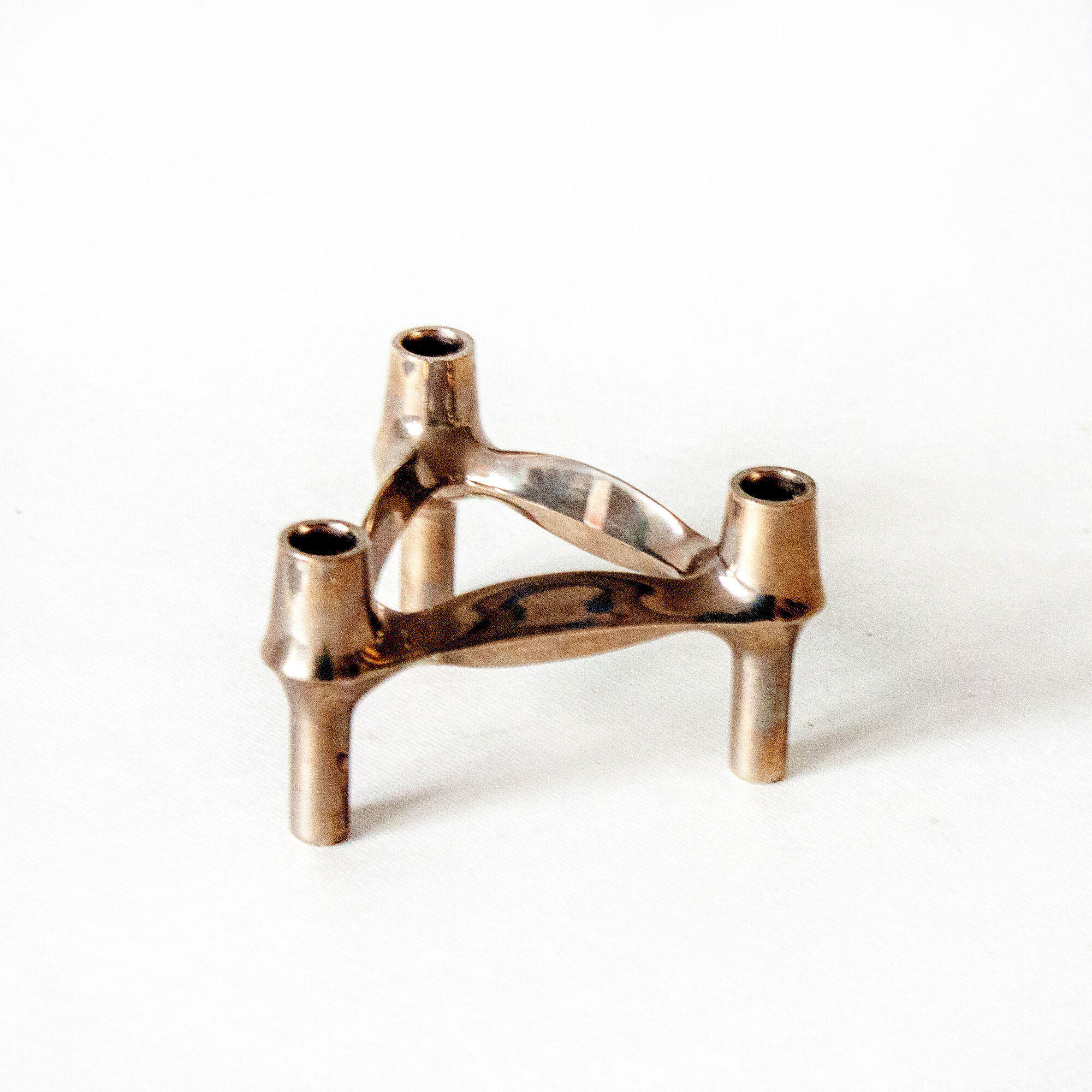 BMF Combi Leuchter Chrome Mid Century Modern Brutalist Modular Candle Holder