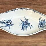 Large K&G Luneville Terre de Fer earthenware dish, Sepia blue country model