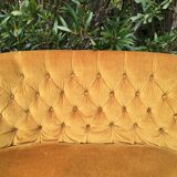 Vintage bench in gold velvet