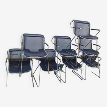 Eight Peneloppe chairs by Charles Pollock 1980