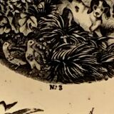 Dessert plate on partridge hunting, Gien 19th century