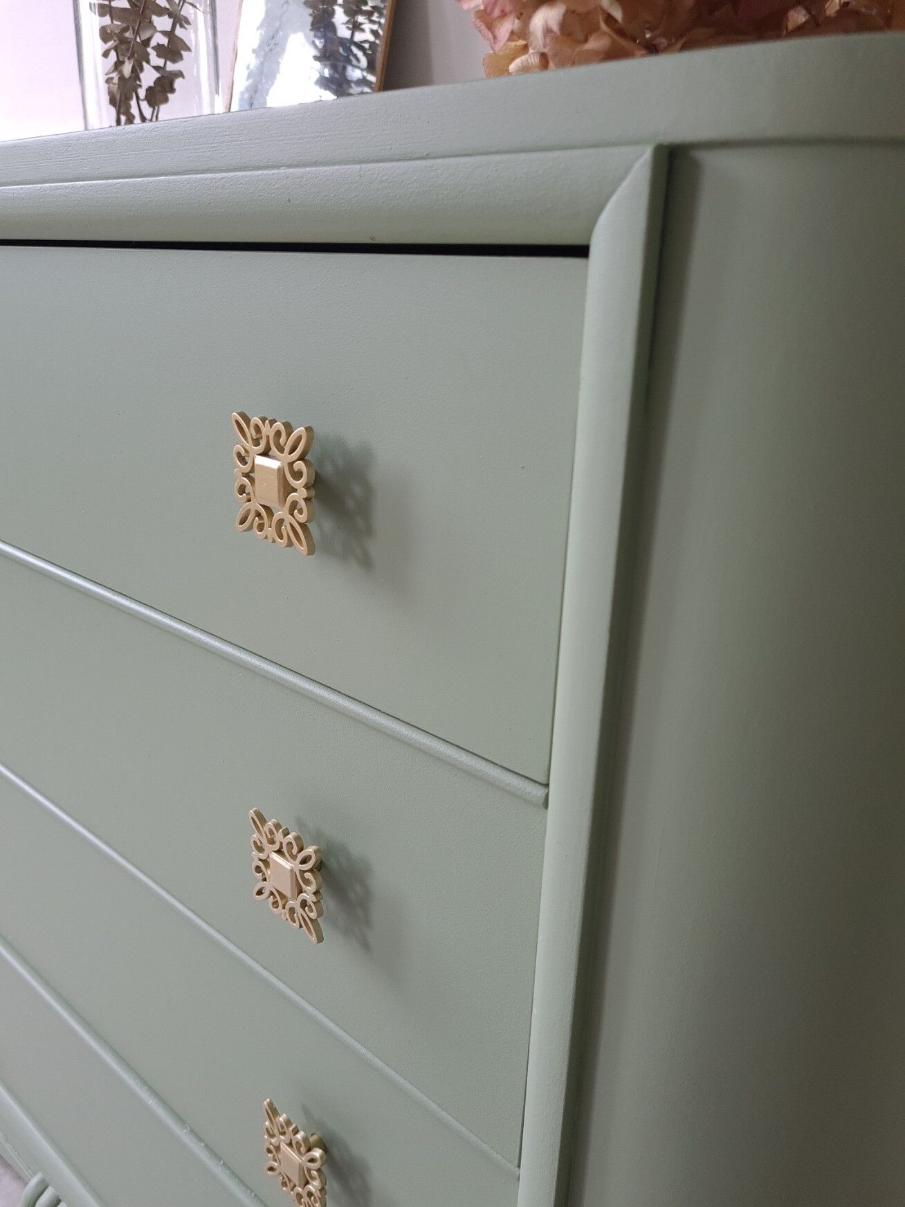 Green art deco chest of drawers