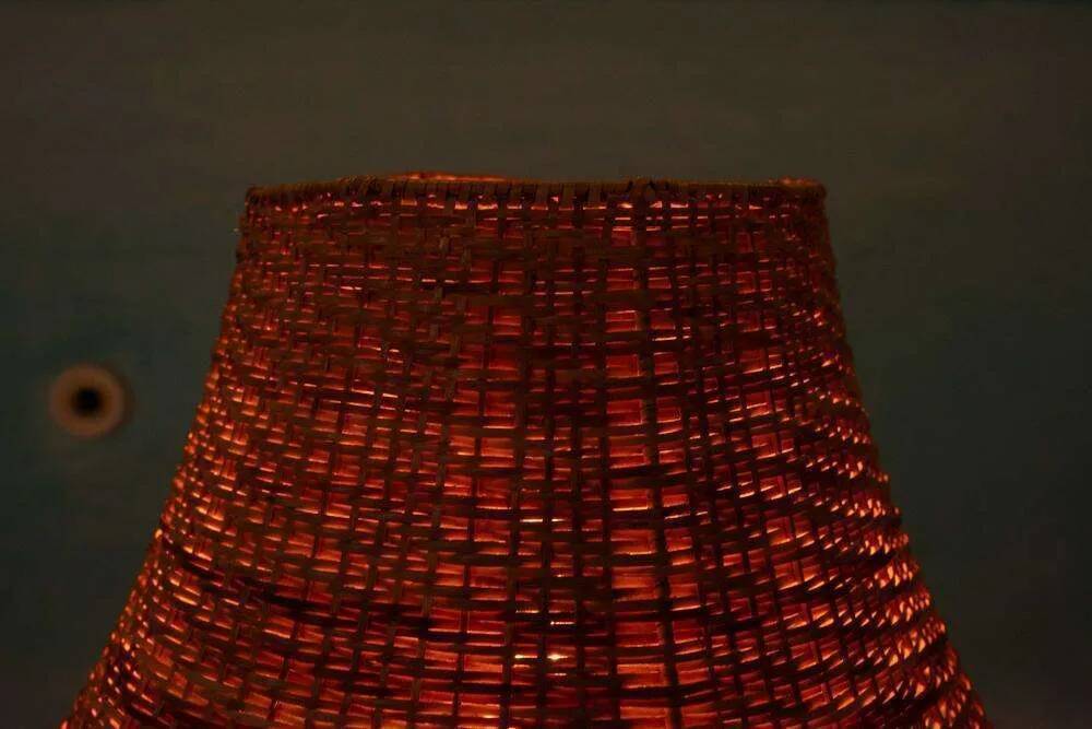 Vintage Holmegaard glass Nordic table lamp
