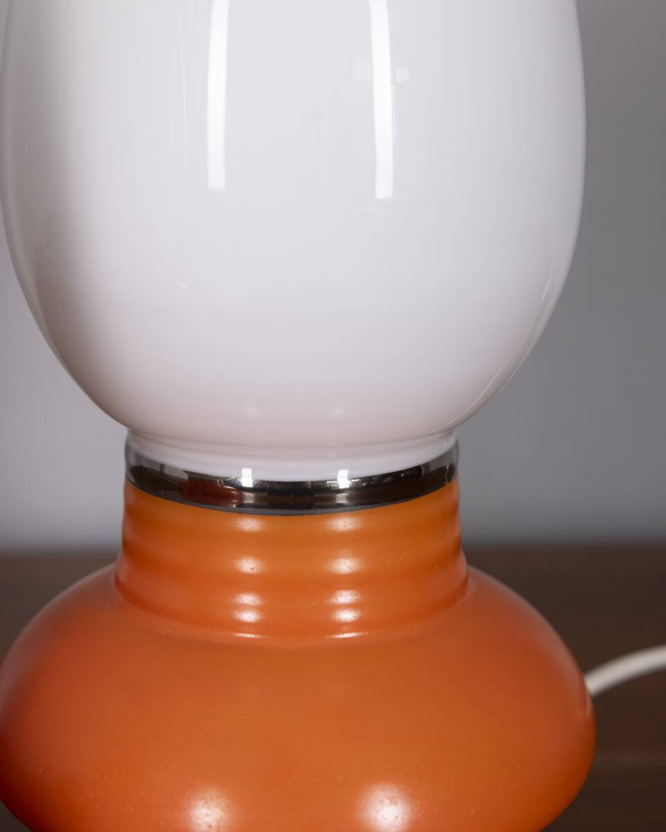 Vintage Italian Glass Table Lamps, 1970s, Set of 2