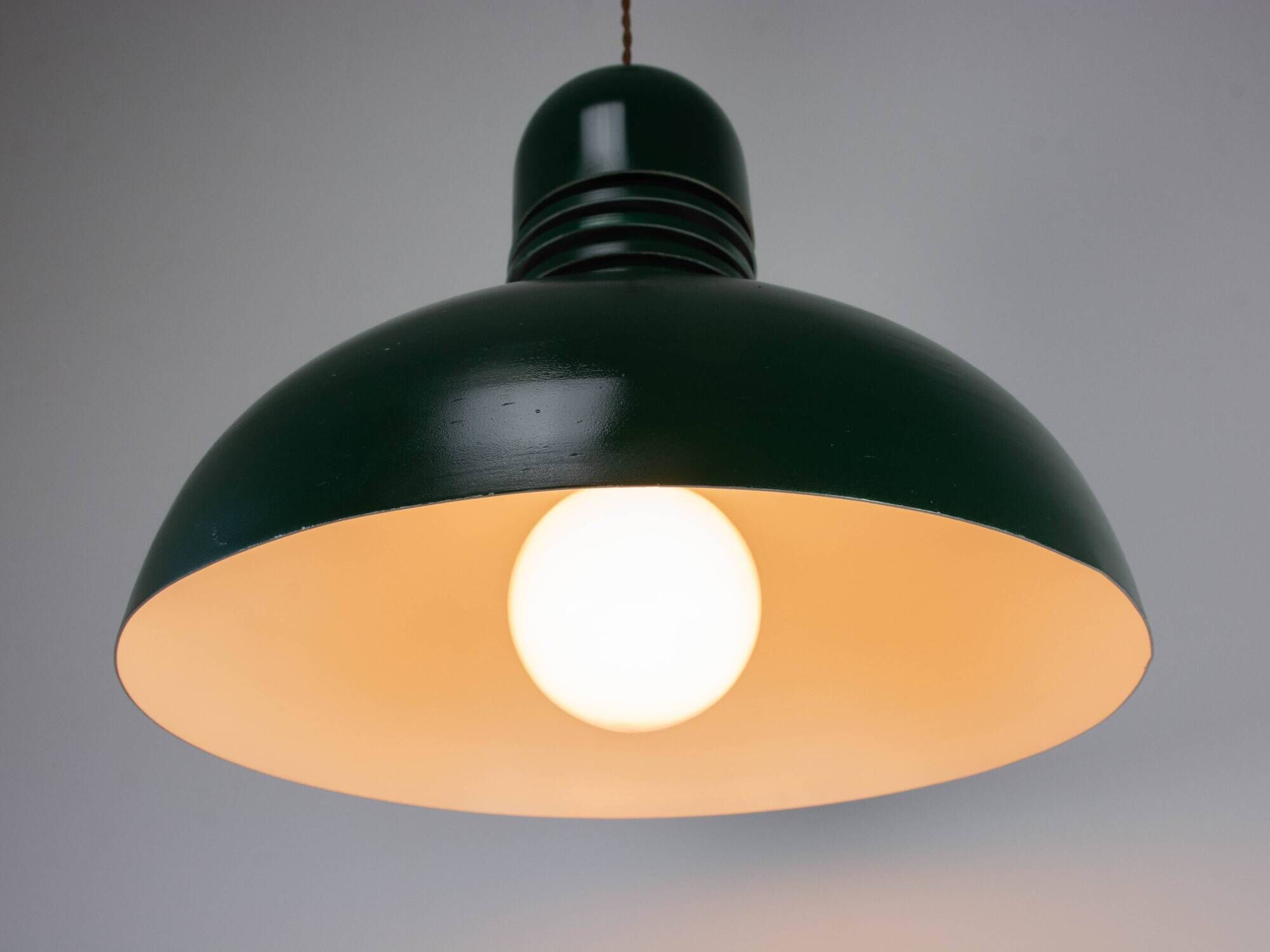 Green Vintage Industrial Metal Green Lamp produced by Sijaj Hrastnik