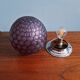 Art Deco ceiling light in frosted honeycomb glass, aubergine colour, 1930.