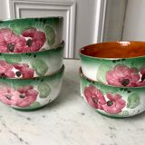 Set of 5 handmade ceramic bowls 60s