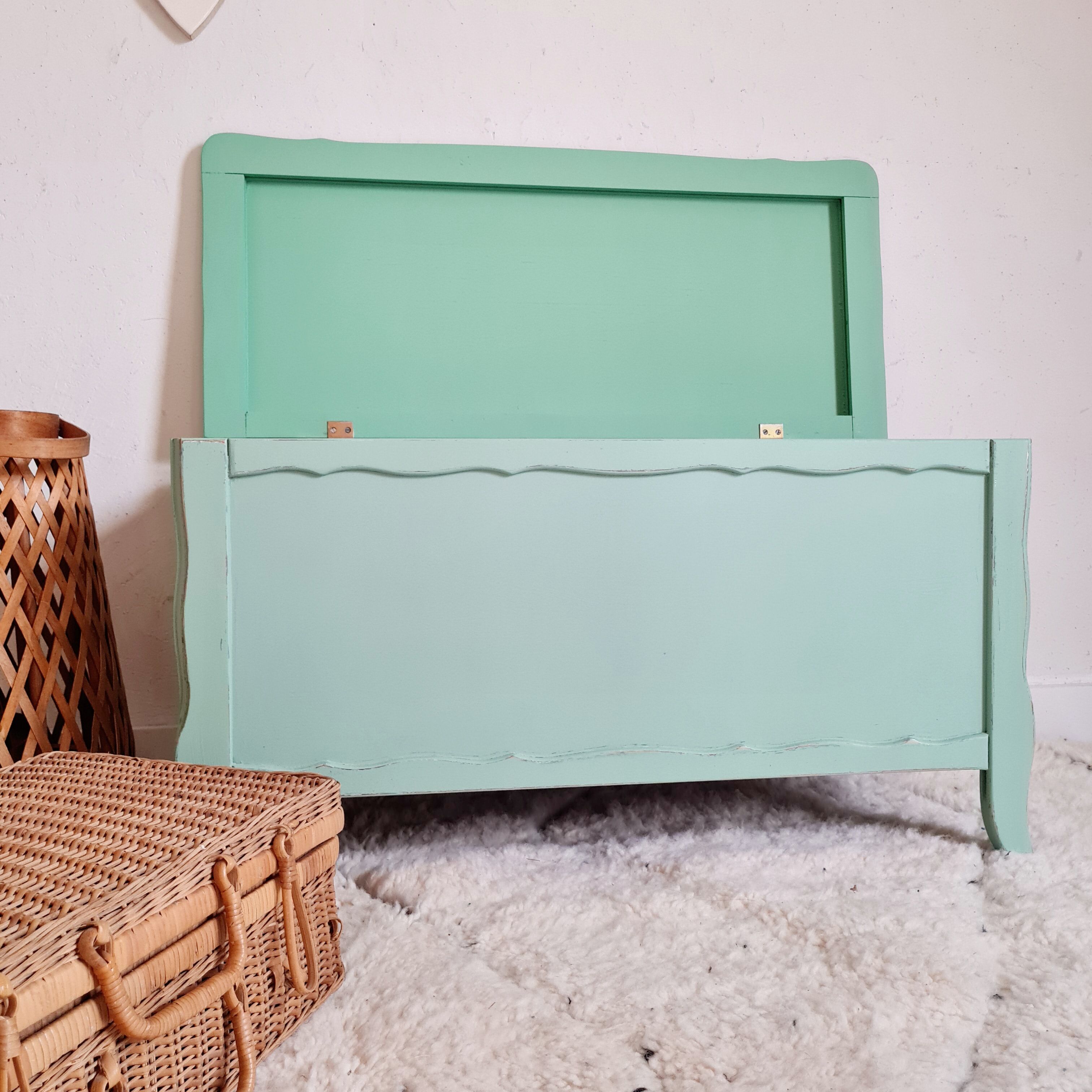 Old toy chest renovated green