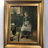 Reproduction of Fritz von Uhde's cat reader