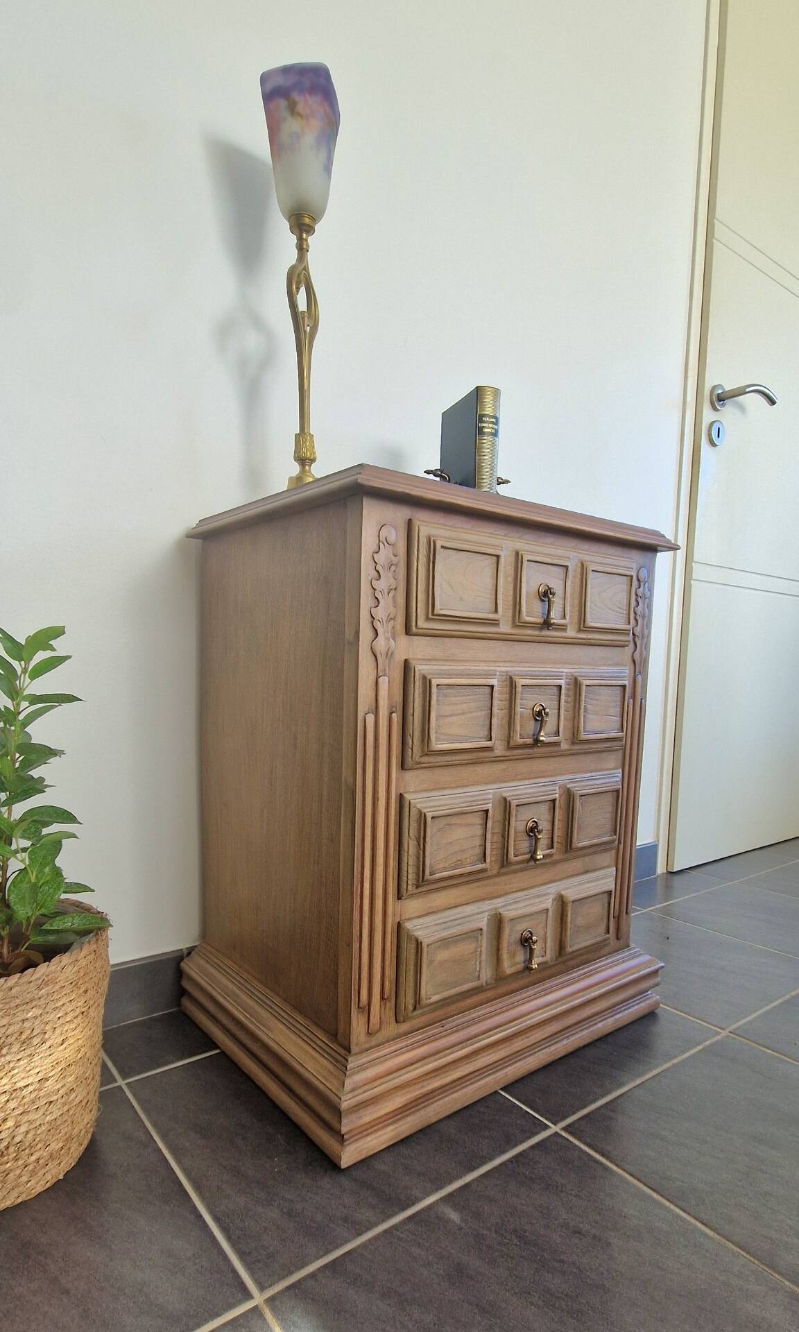 Oak and pine chest of drawers, 1950s.