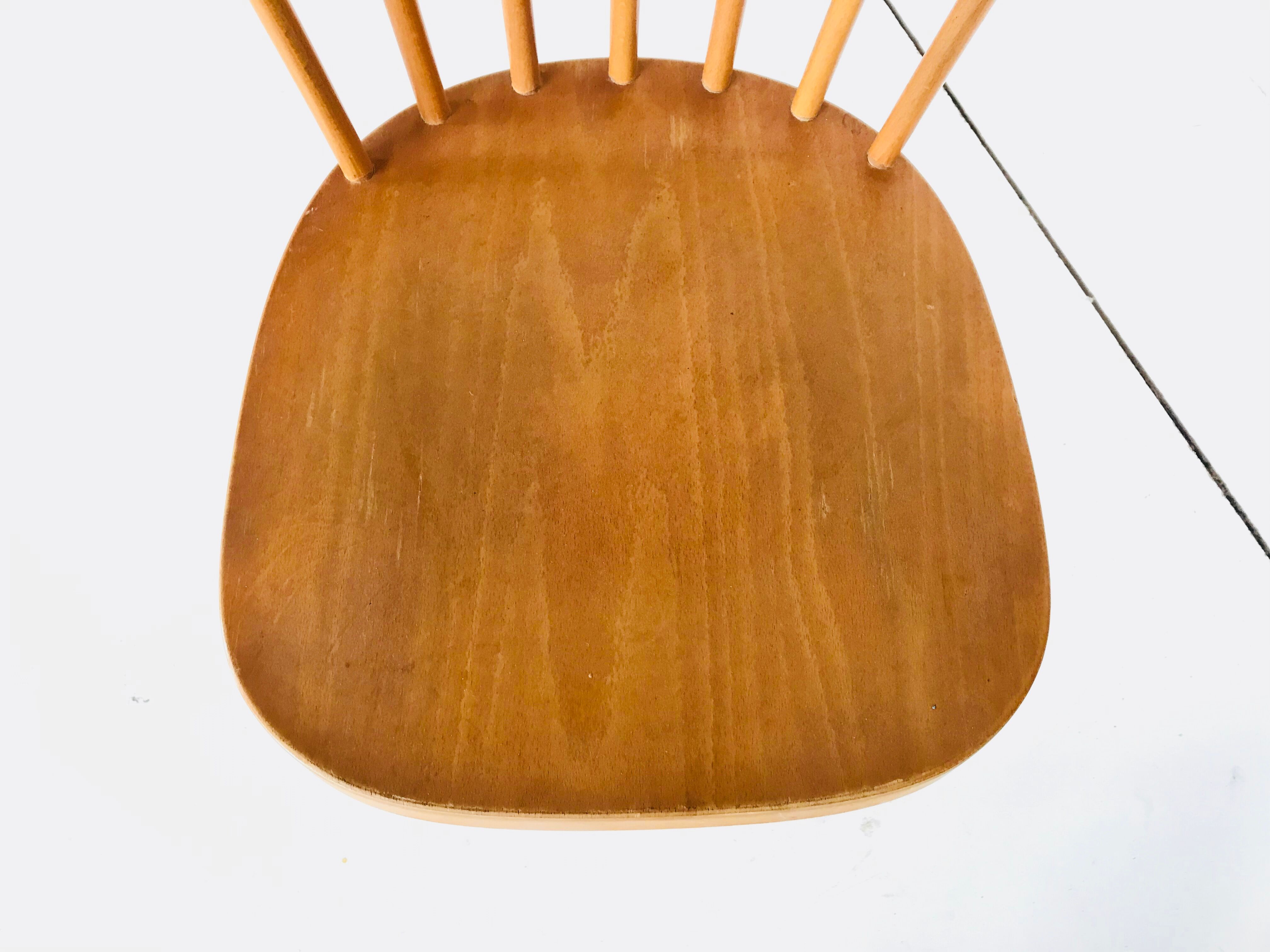 Suite of 4 chairs bistro Baumann, 50s