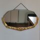 Miroir biseauté art déco dorée 65x38cm