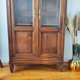Parisian glass cabinet in solid walnut