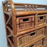 Commode osier et rotin