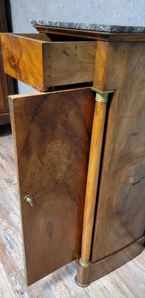 Empire period walnut bedside table or nightstand circa 1800