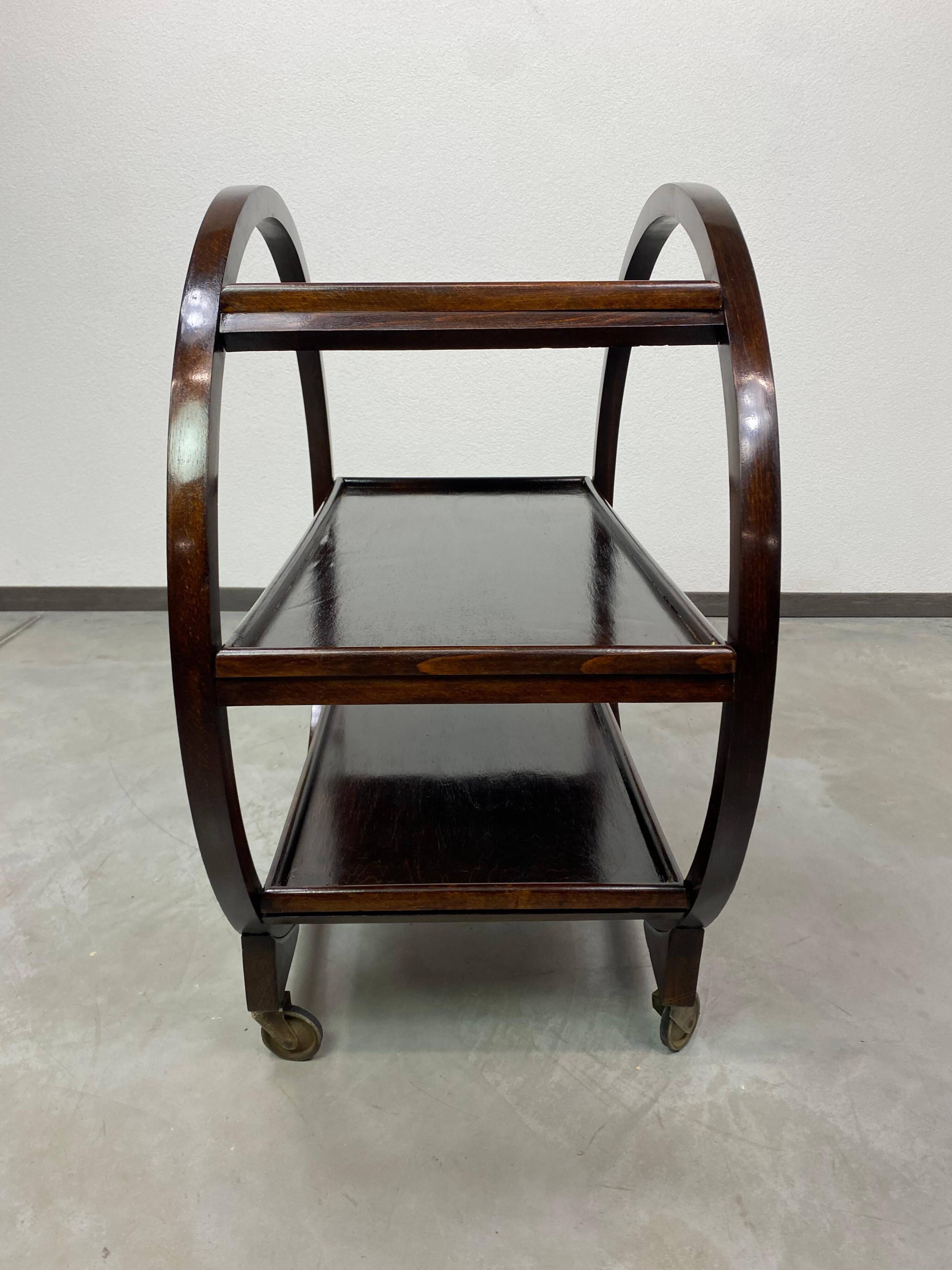 Art Deco service trolley no. 1157 by Thonet Debrecen 1930
