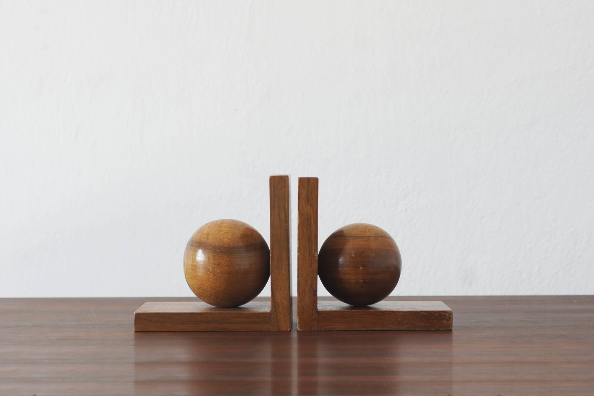 Mid-Century Wooden Bookends, 1950s, Set of 2