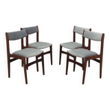 Ensemble de quatre chaises en acajou, design danois, années 1970