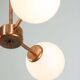 Mid-Century Modern Italian Chandelier in Copper and Opaline Glass, 1960s