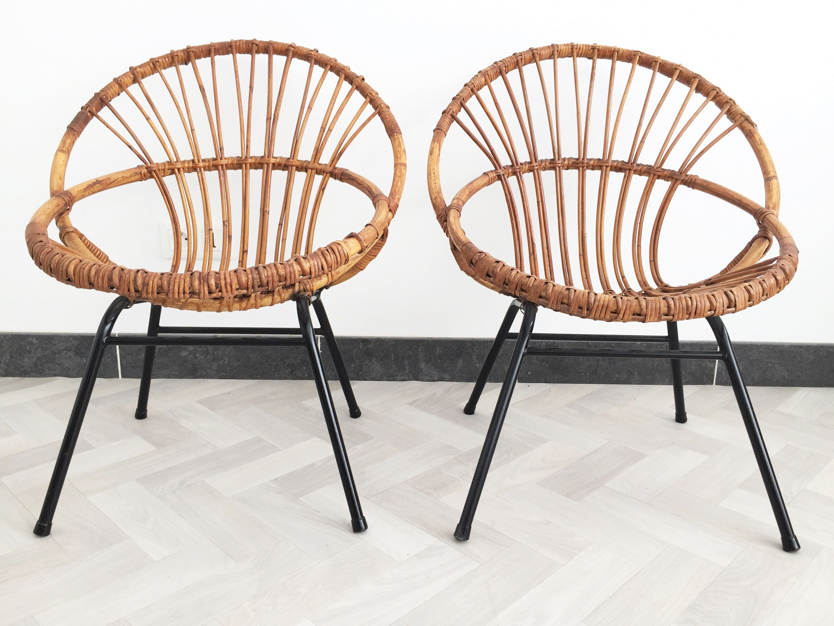 Pair of rattan chairs
