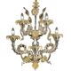 Imperial Luxury Italian "Ca' Rezzonico" With Gold Flowers and Leaves Murano