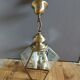 Lanterne suspendue 6 faces verre biseauté et laiton