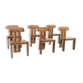 Chaises cuir naturel noyer et hêtre Sapporo 70' Girgi Mobili éditeur