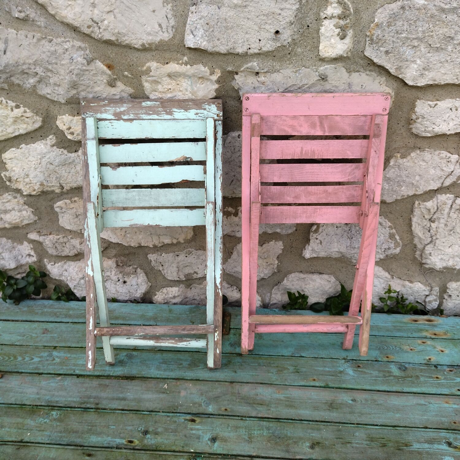 Pair of folding chairs 50s