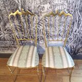 Paire de chaises Chiaviari en laiton